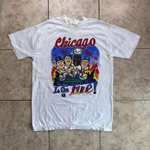 Vintage 90s MLB Chicago Cubs Chicago is on Fire T-shirt Sandberg Williams Dawson